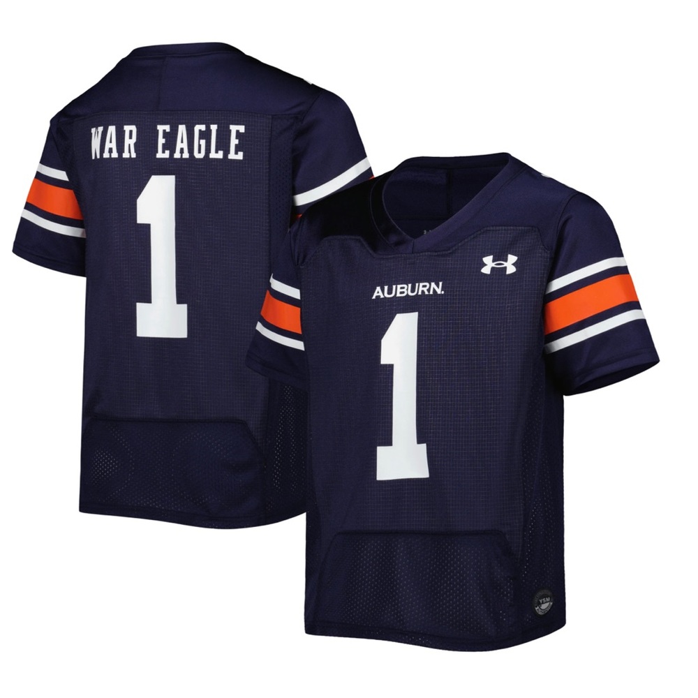 #1 Auburn Tigers Under Armour Youth Football Jersey